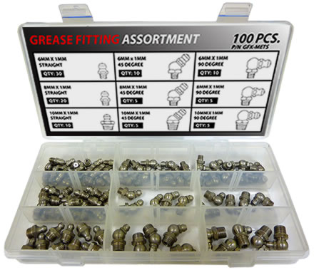 STAINLESS STEEL METRIC GREASE FITTING ASSORTMENT KIT