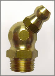 1/8"-28 BSP 45 DEGREE BRASS GREASE FITTING