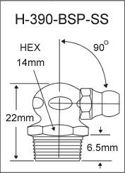 1/4"-19 BSP Grease Fitting