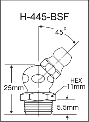 3/8"-20 BSF Grease Fitting