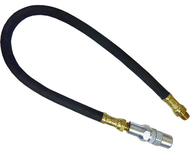 18 INCH GREASE GUN HOSE WITH HEAVY DUTY HYDRAULIC COUPLER