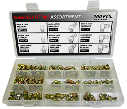 100pc Metric Grease Fitting Assortment