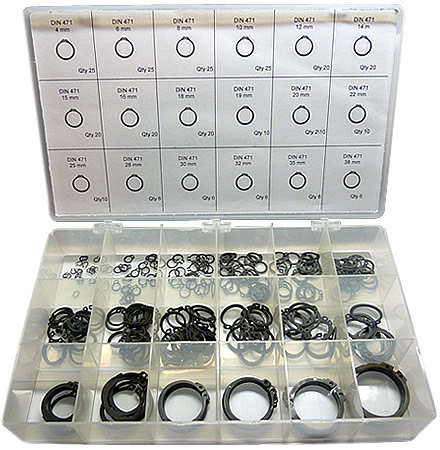 270pc Metric External Retaining Ring Assortment. Made in The USA.