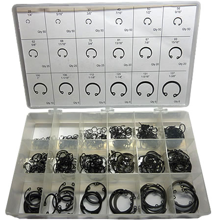475pc Internal Retaining Ring Assortment. Made in The USA.